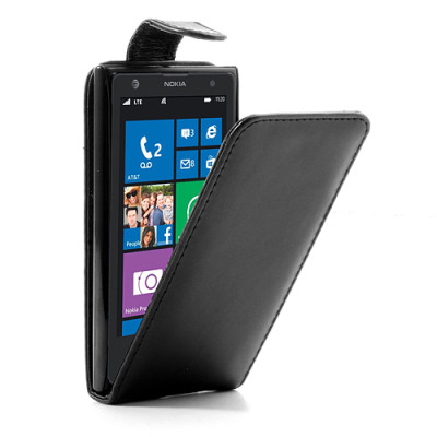 Кожени калъфи Кожени калъфи за Nokia Кожен калъф FLIP с голям клипс за Nokia Lumia 1020 черен